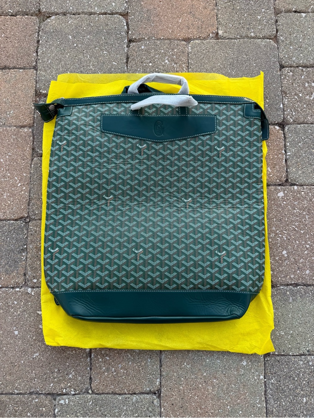 Green Designer Tote Bag - Stylish Men's Carryall